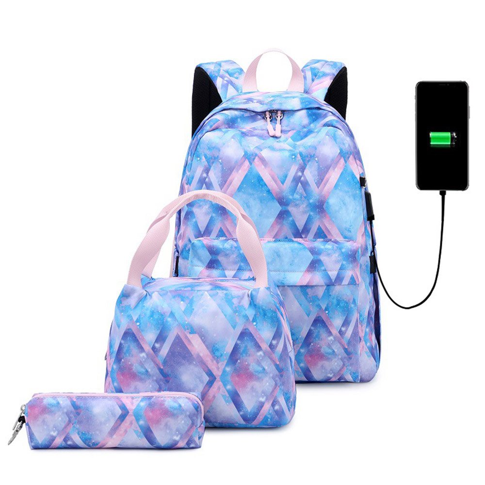3pcs Waterproof School Backpacks Set for Teens USB Charging Port 3 in 1 Bags Sets - Image 2