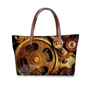 Many Gear Pattern Waterproof 3D Printed Shoulder Handbag
