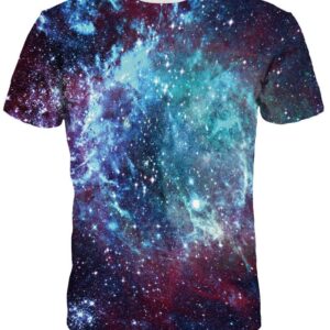 Shining Blue Galaxy Mysetry Pattern Round Neck 3D Painted T-Shirt
