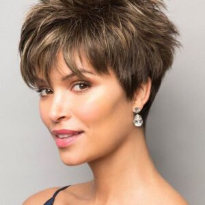 Short Pixie Cut Hairstyles Women's Straight Synthetic Hair Wigs Capless Wigs 10Inch