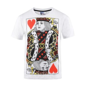 White Poker K Printing Polyester Round Neck Men's 3D T-Shirts