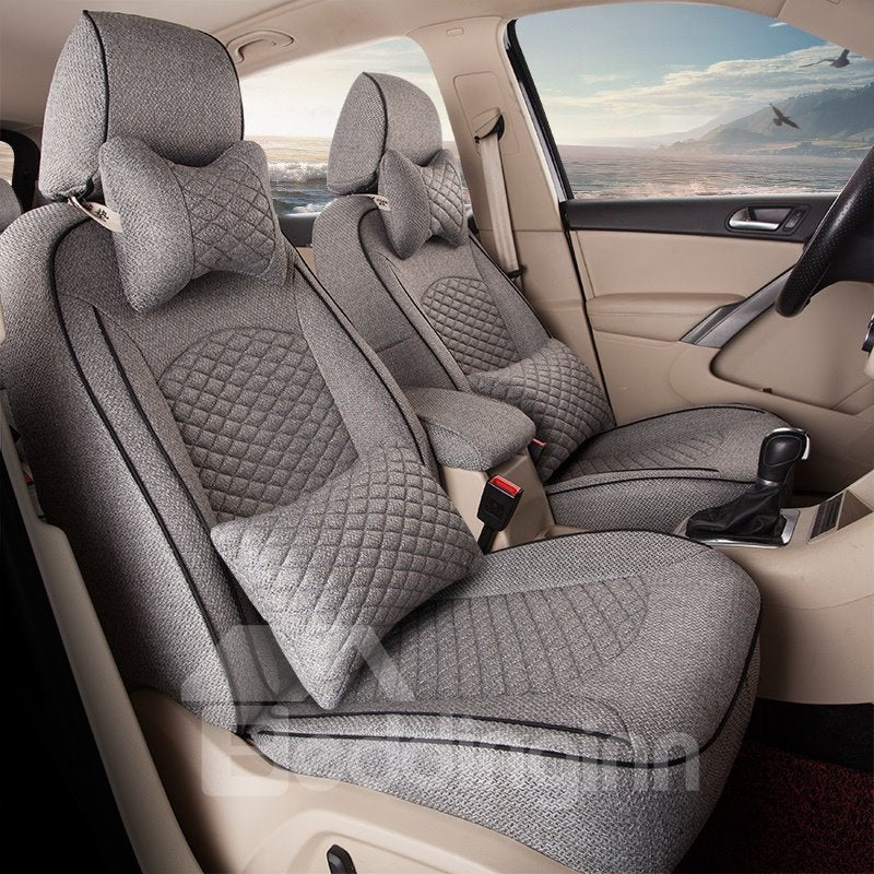 Sports Style Plaid with Trims Design Custom Car Seat Cover