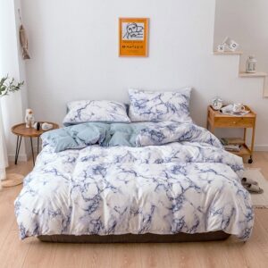 Blue Marble Dry Cleaning Three-Piece Set Stitching Duvet Cover Set Polyester Bedding Sets Polyester Bedding Sets