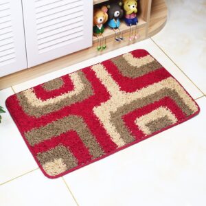 Modern High Quality Super Comfy Bath Rug Red
