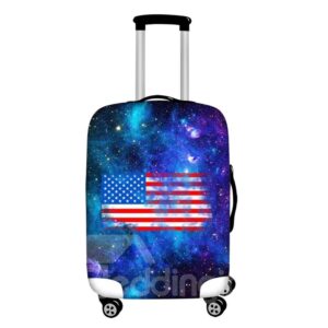 American Flag with Galaxy Waterproof Suitcase Protector for 19 20 21