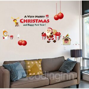 PVC Kids Room Durable Waterproof Hanging Christmas Gift Wall Stickers