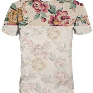 Cute Round Neck Special Flowers Pattern 3D Painted T-Shirt