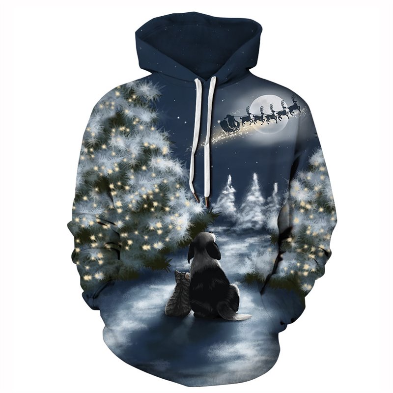 Unisex Realistic Hoodies 3D Print Christmas Pullover Sweatshirt Hoodies With Front Pocket Chrismas Gifts For Men And Women - Image 2