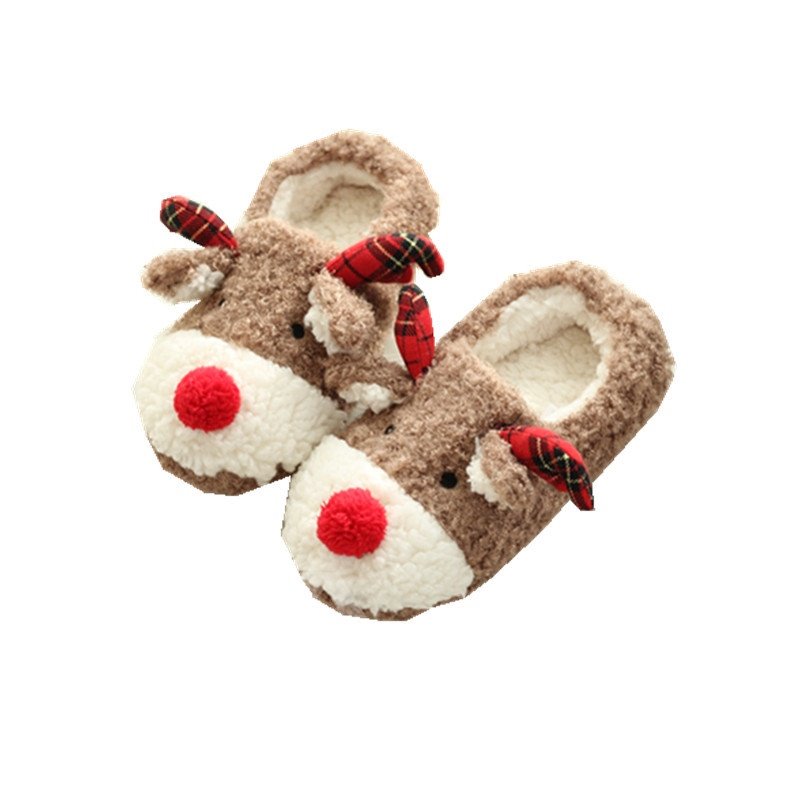 Cute Cartoon Christmas Elk Thick-soled Slippers ?