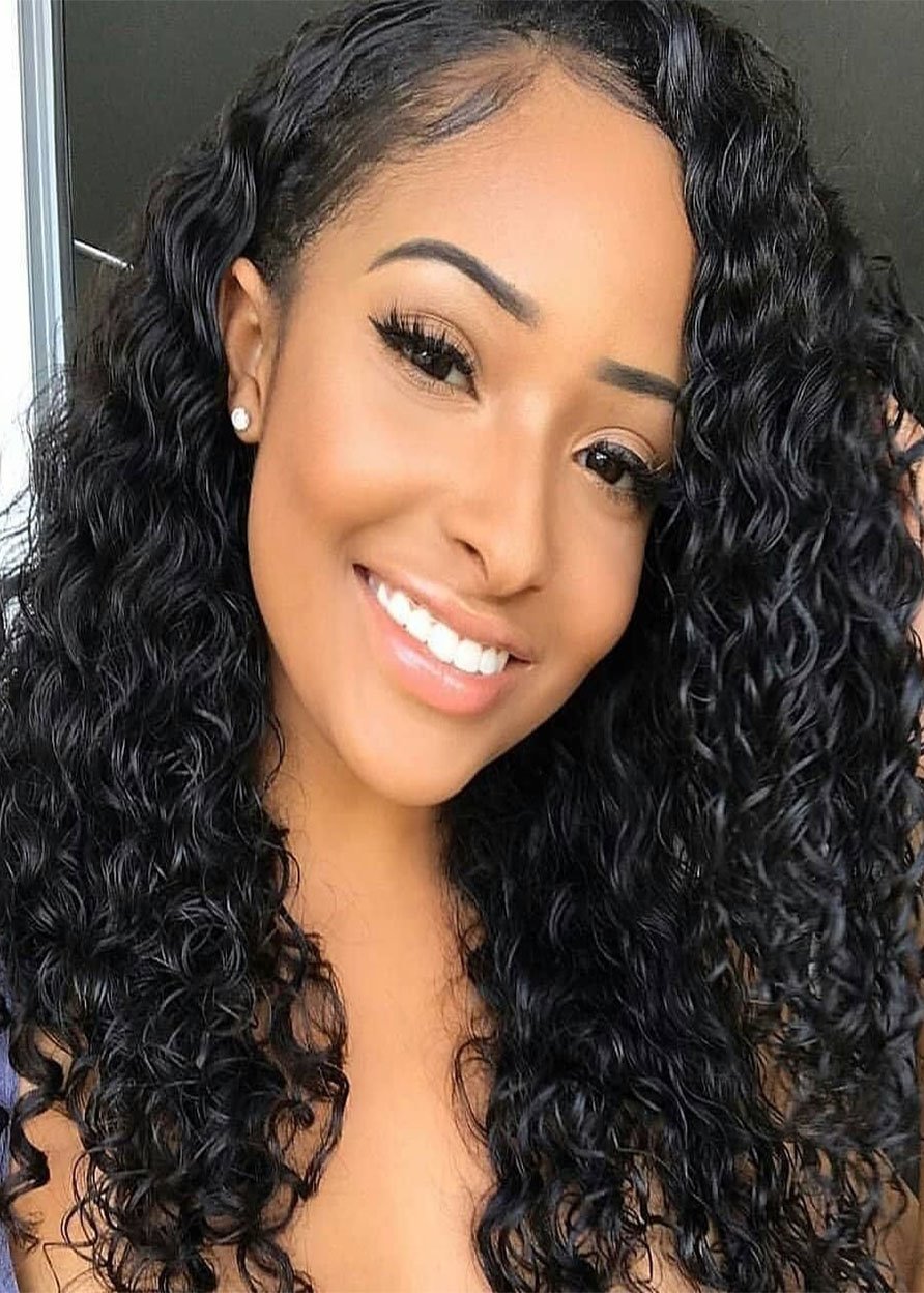 Curly Women Lace Front Cap Human Hair 130% 18 Inches Wigs Heat Resistant Natural Looking Daily Party Wigs Cosplay Wigs with Natural Bangs with Free Wig Cap - Image 28