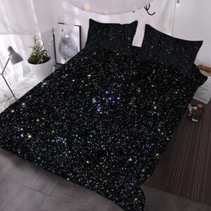 3D Dark Galaxy Mysterious 3-Piece Comforter Set Lightweight Warm Comforter with 2 Pillow Shams Skin-friendly Endurable Colorfast