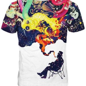 Special Round Neck Smoking Man Pattern 3D Painted T-Shirt