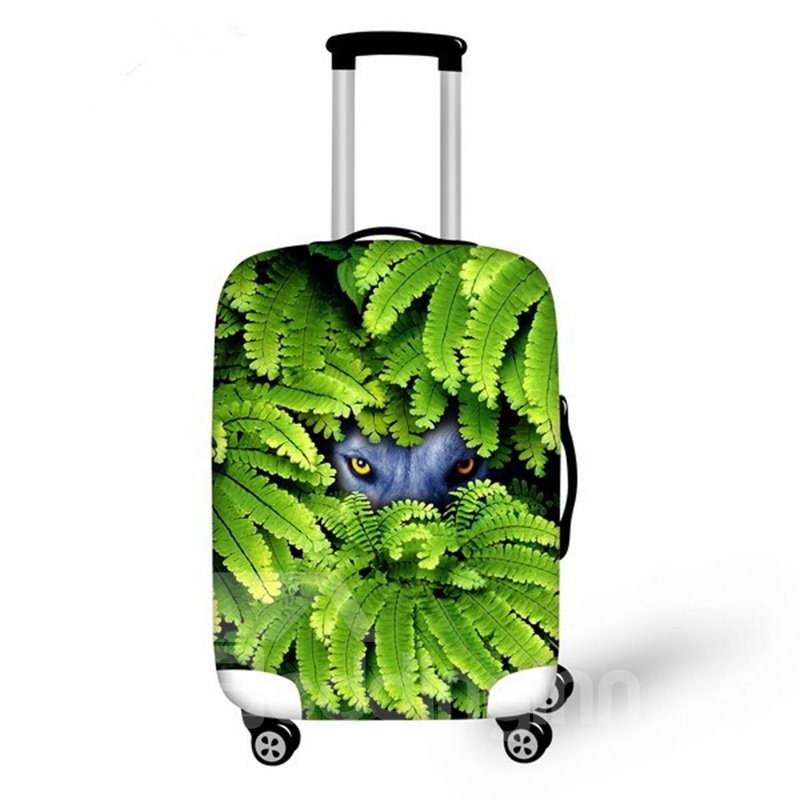 Creative Animals Hide in Leaves Pattern 3D Painted Luggage Protector Cover