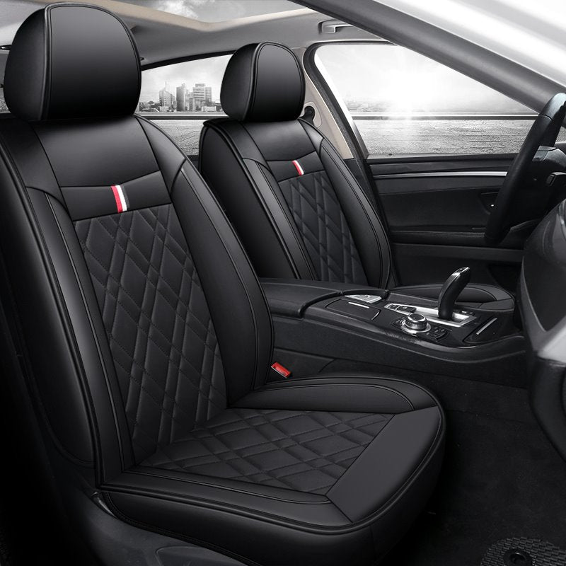 Simple Style 5PCS Car Seat Covers Full Set with Waterproof Leather Airbag Compatible Automotive Vehicle Cushion Cover Universal Fit for Most Cars £¨Ford Mustang and Chevrolet Camaro are Not Suitable£© - Image 4