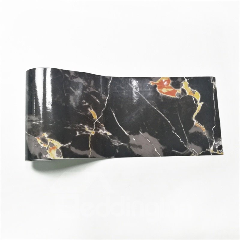 Black PVC Waterproof Eco-friendly Floor Art Tile Sticker - Image 2