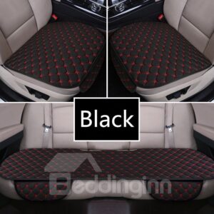 Modern Style Plaid Pattern Linen Material 3-pieces Car Seat Mat