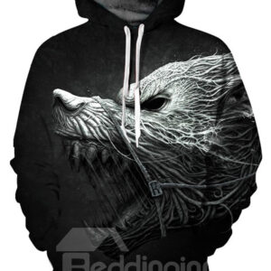 Horror Monster Roar 3D Pattern Men Sweater Long Sleeve Cool Hoodies