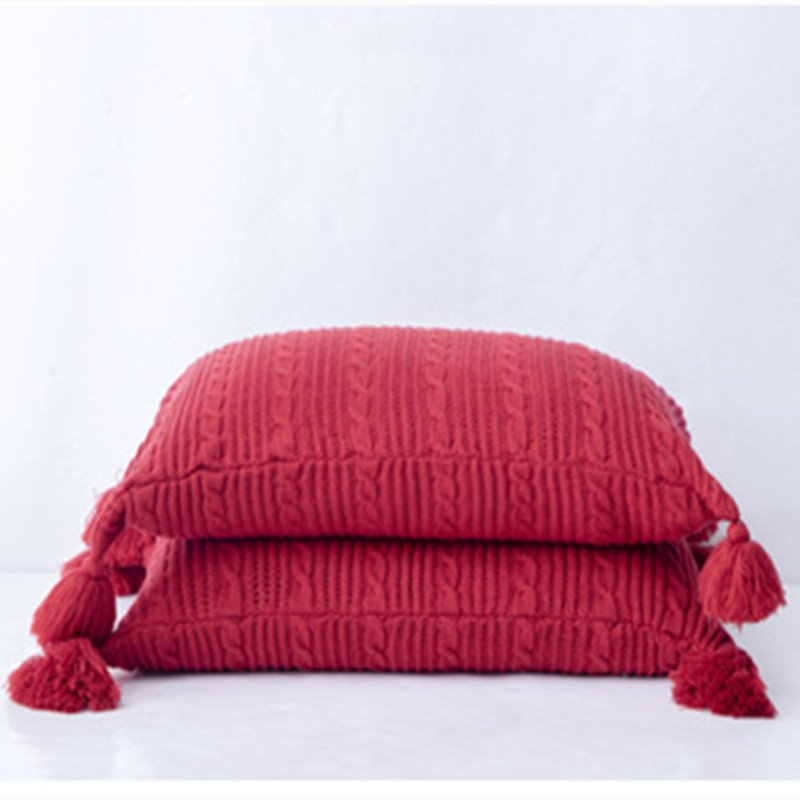 ANDUUNI Pack of 2 Pack Decorative Cotton Knitted Pillow Cushion Warm Throw Pillow for Bed Couch 18 - Image 3