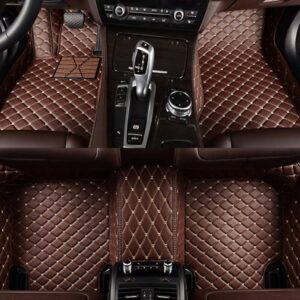 Classic Custom-Made Grid Line Design Fashion Coffee Colored Car Floor Mats