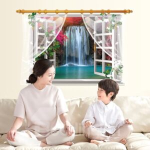 Creative Waterfall Window Wall Stickers for Home Decoration