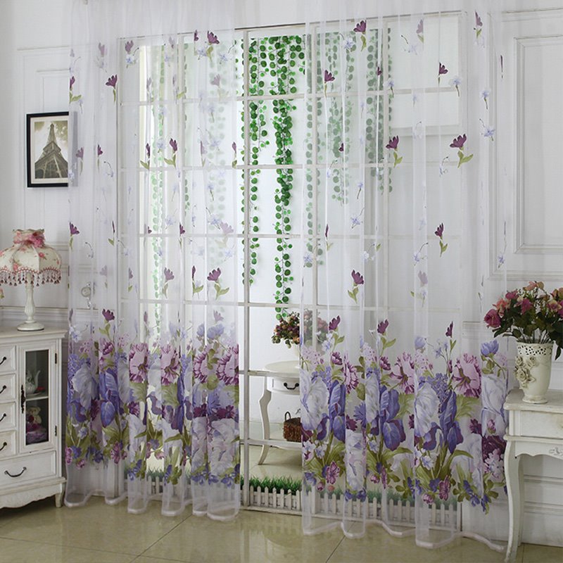 Pastoral Floral Print Translucidus Sheer Curtains for Living Room Custom 2 Panels Breathable Drapes No Pilling No Fading No off-lining - Image 11