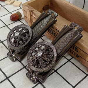 Luxury European Curtain Hooks Zinc Alloy Single Drill I-Shaped Hook Wall Hooks Curtain Accessories Hardware Decorative Moire Metal 1 Pair Curtain Wall Hook Four Colors