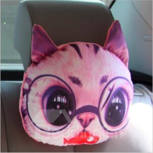 Creative 3D Animal Face Car Neck Soft Pillow