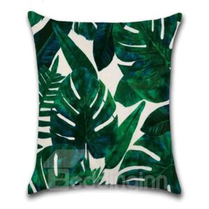 Hand Wash Modern Style Plant Pattern Linen Material Pillow Case