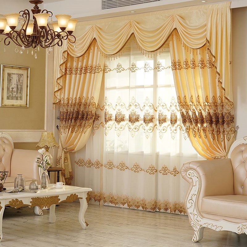 European Chiffon Embroidery Custom Blackout Sheer Curtains Breathable Voile Drapes No Pilling No Fading No off-lining - Image 4
