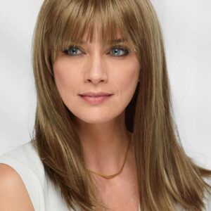 Sexy Women's Long Length Straight Human Hair Capless Wigs With Bangs 22Inch