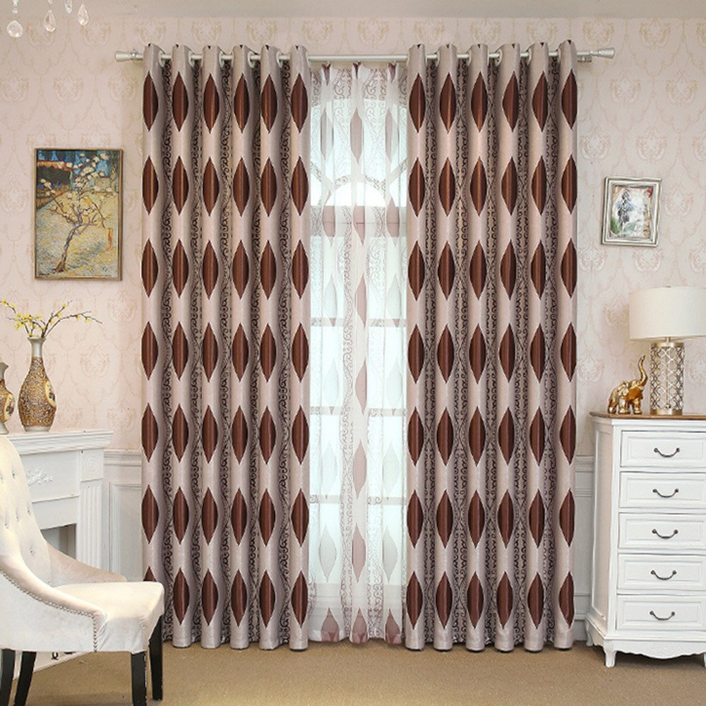 Modern High-end Silky Fabric Shading Curtains Brown Coffee Color Blackout Curtains for Living Room Bedroom Custom 2 Panels Drapes Decoration No Pilling No Fading No off-lining Heat insulation Sun Protection - Image 19