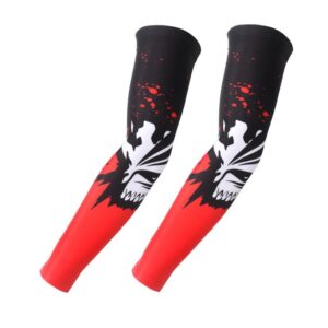 Skull Tiger Print Ice Silk Cooling Arm Sleeves Cover Basketball Golf Sport UV Sun Protection Cycling Sports