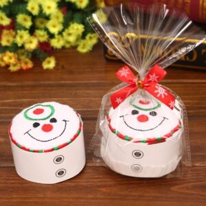 Christmas Embroidery Face Hand Cotton Towel White Roll Towel Christmas Gift