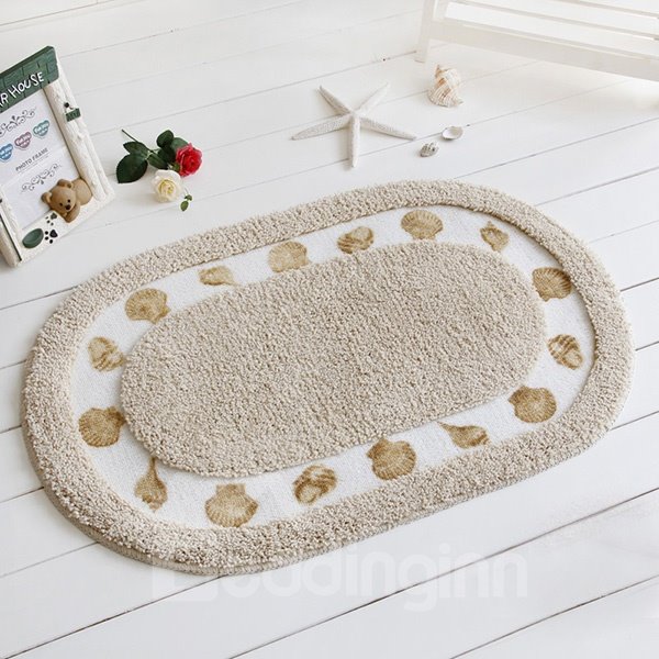 Modern Home Decor Concise Shell Printing Soft Bath Rug - Image 2