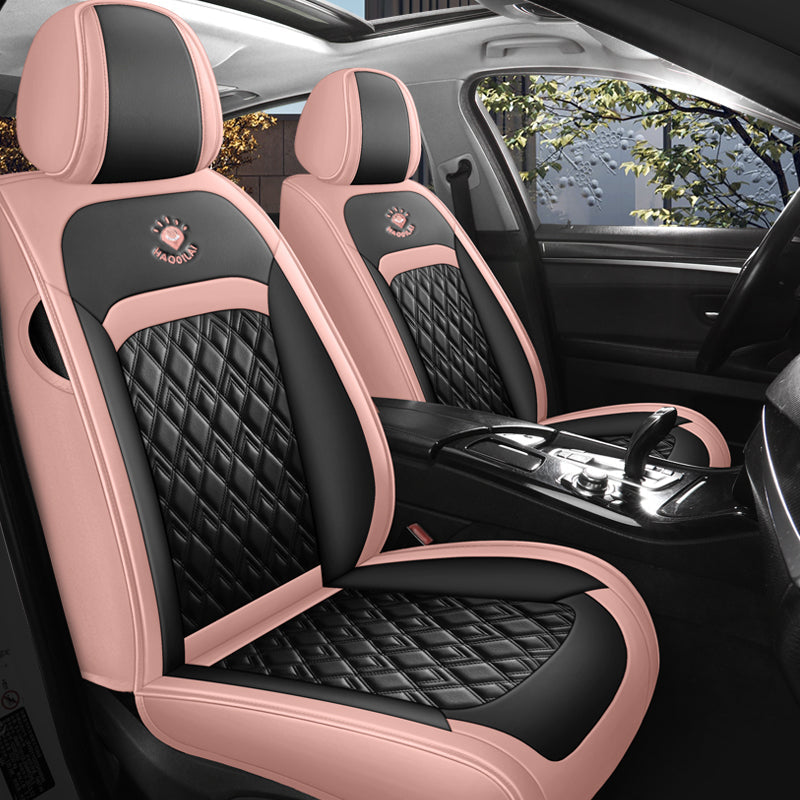 Universal Fit Car Seat Cover Full Set for 5-Seater Sedan SUV Diamond Pattern Faux Leather Vehicle Cushion Cover - Image 14
