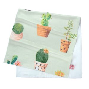 Watercolor Green Bonsai Cactus Printing Face & Hand Towel