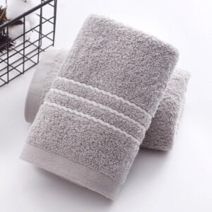 Cotton Thick Rectangular Plain Towel Simple Style Highly Absorbent Face & Hand Towel 2 PCS Set