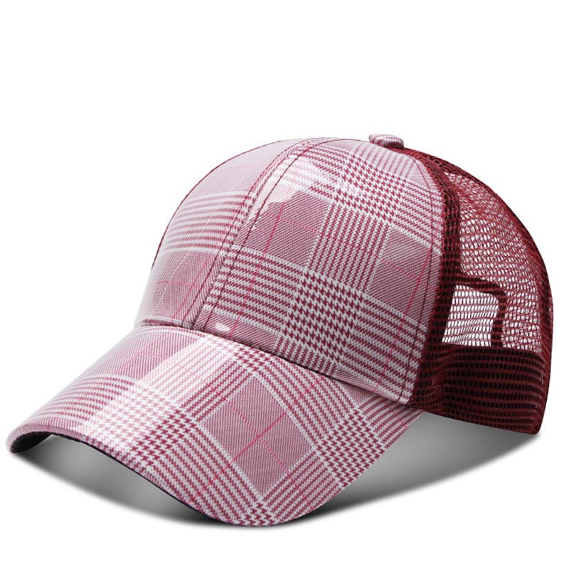 Casual Unisex Plaid Mesh Baseball Caps Adjustable Breathable Snapback Headwear Outdoor Trucker Hats Dad Hats Summer Sun Hat - Image 2