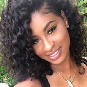 Natural Black Kinky Curly Synthetic Hair Capless Wigs For African American Women 16 Inches