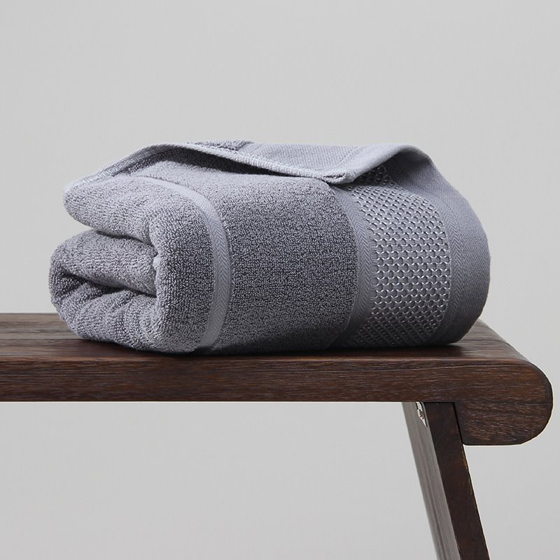 Cotton Thick Rectangular Plain Towel Simple Style Highly Absorbent Soft Large Bath Towel for Men and Women 28*55inch - Image 5