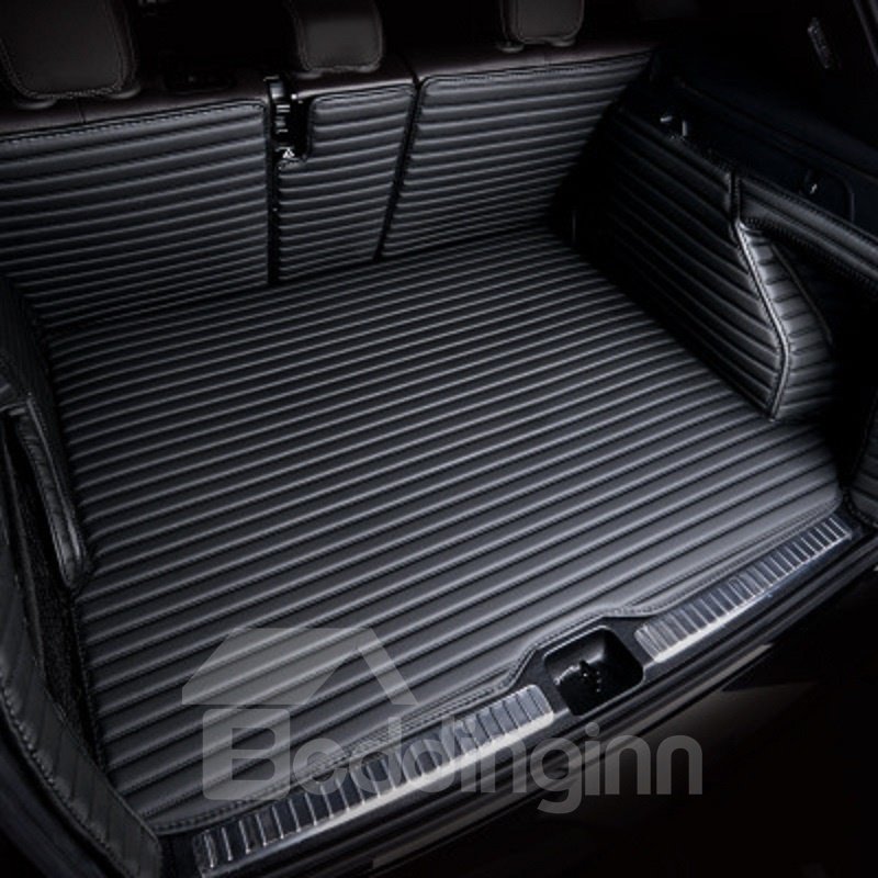 4 Color Solid Stripes Pattern Waterproof Car Trunk Mat For Tesla - Image 3