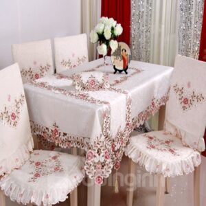 Soft Polyester Fibre Removable Washable Flower Pattern Dining Chair Covers