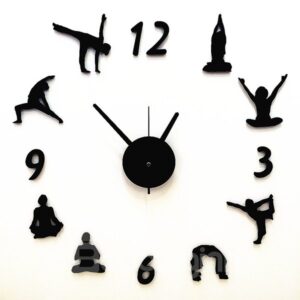 Black Simple Exercise Movement Pattern Wall Clock