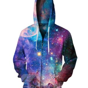 Long Sleeve Starry Sky Galaxy Pattern 3D Painted Hoodie