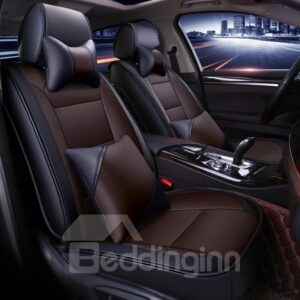 Luxury Sport Style Color Block PU Universal Car Seat Cover
