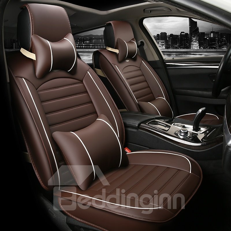 Car Seat Cover Cushions Waterproof Durable PU Leather Front Rear Full Set Car Seat Covers for 5 Seats Vehicle Suitable for Year Round Use - Image 5