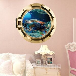 Creative Design Turtle in the Sea Pattern Decorative 3D Wall Stickers