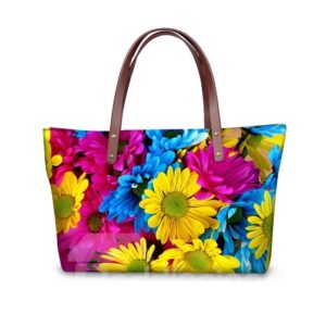 Daisy Waterproof Floral Pattern Printed Shoulder HandBags