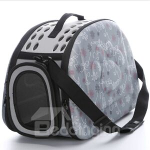 Pink Daisy Pattern Waterproof Hard Case Pet Cat DogCarrier