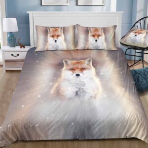 Fox Digital Printing Bedding Sets Polyester 3D 3-Piece Duvet Cover with 2 Pillowcases